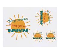 Azeeda 4 x 'Bring Your Own Sunshine' Temporary Tattoos - Water Resistant, Skin-Safe, Non-Toxic Transfers, Mixed Sizes (TO00099962)