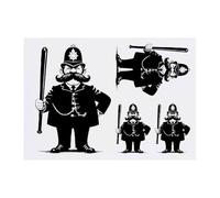 Azeeda 4 x 'British Bobby On The Beat' Temporary Tattoos - Water Resistant, Skin-Safe, Non-Toxic Transfers, Mixed Sizes (TO00089828)