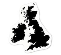Azeeda 4 x 'British Isles Map' White Premium Vinyl Decal Stickers - Waterproof, Durable & Easy to Apply - for Car Bumpers, Windows, Bins & More - Small (50mm) (DW00199794)