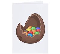 Azeeda 4 x 'Broken Chocolate Egg with Sweets' Gift Tags/Labels (GI00131455)