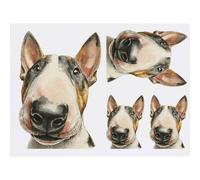 Azeeda 4 x 'Bull Terrier Portrait' Temporary Tattoos - Water Resistant, Skin-Safe, Non-Toxic Transfers, Mixed Sizes (TO00094572)