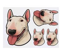 Azeeda 4 x 'Bull Terrier Portrait' Temporary Tattoos - Water Resistant, Skin-Safe, Non-Toxic Transfers, Mixed Sizes (TO00093064)
