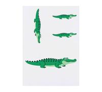 Azeeda 4 x 'Cartoon Alligator Side View' Temporary Tattoos - Water Resistant, Skin-Safe, Non-Toxic Transfers, Mixed Sizes (TO00096276)