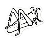 Azeeda 4 x 'Cartoon Grasshopper' Stickers - Clear, 5cm (DC00039129)