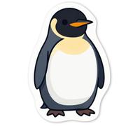Azeeda 4 x 'Cartoon King Penguin' Stickers - White, 5cm (DW00189648) | Waterproof Permanent Vinyl Decal for Cars, Windows and Bins
