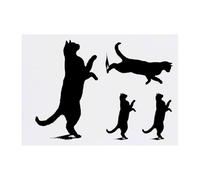 Azeeda 4 x 'Cat on Hind Legs Silhouette' Temporary Tattoos - Water Resistant, Skin-Safe, Non-Toxic Transfers, Mixed Sizes (TO00087152)