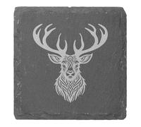Azeeda 4 x 'Celtic Stag' 10cm Square Slate Coasters (CR00223948)