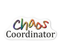 Azeeda 4 x 'Chaos Coordinator' White Premium Vinyl Decal Stickers - Waterproof, Durable & Easy to Apply - Ideal for Car Bumpers, Windows, Bins and More - Small (50mm) (DW00128280)
