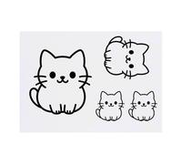 Azeeda 4 x 'Chibi Cat' Temporary Tattoos - Water Resistant, Skin-Safe, Non-Toxic Transfers, Mixed Sizes (TO00096464)