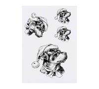 Azeeda 4 x 'Christmas Rottweiler Portrait' Temporary Tattoos - Water Resistant, Skin-Safe, Non-Toxic Transfers, Mixed Sizes (TO00095346)