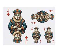 Azeeda 4 x 'Clown Jack Of Diamonds' Temporary Tattoos (TO00108058)
