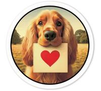 Azeeda 4 x 'Cocker Spaniel Love Note' Stickers - White, 5cm (DW00136624)