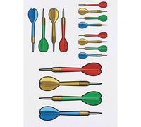 Azeeda 4 x 'Colorful Darts' Temporary Tattoos - Water Resistant, Skin-Safe, Non-Toxic Transfers, Mixed Sizes (TO00094260)