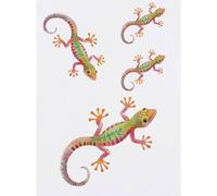 Azeeda 4 x 'Colorful Happy Gecko ' Temporary Tattoos - Water Resistant, Skin-Safe, Non-Toxic Transfers, Mixed Sizes (TO00103048)