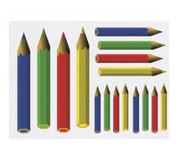 Azeeda 4 x 'Colorful Pencils' Temporary Tattoos - Water Resistant, Skin-Safe, Non-Toxic Transfers, Mixed Sizes (TO00099004)