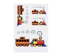 Azeeda 4 x 'Colorful Train' Temporary Tattoos - Water Resistant, Skin-Safe, Non-Toxic Transfers, Mixed Sizes (TO00093260)