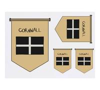 Azeeda 4 x 'Cornwall Banner' Temporary Tattoos - Water Resistant, Skin-Safe, Non-Toxic Transfers, Mixed Sizes (TO00104472)