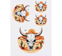 Azeeda 4 x 'Cow Skull in the Desert' Temporary Tattoos (TO00098254)