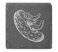 Azeeda 4 x 'Crazy Pickle' 10cm Square Slate Coasters (CR00234232)