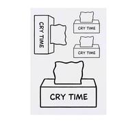 Azeeda 4 x 'Cry Time Tissue Box' Temporary Tattoos - Water Resistant, Skin-Safe, Non-Toxic Transfers, Mixed Sizes (TO00092896)