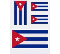 Azeeda 4 x 'Cuba Flag' Temporary Tattoos - Water Resistant, Skin-Safe, Non-Toxic Transfers, Mixed Sizes (TO00015079)