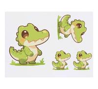 Azeeda 4 x 'Cute Alligator' Temporary Tattoos - Water Resistant, Skin-Safe, Non-Toxic Transfers, Mixed Sizes (TO00104330)