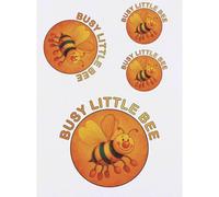 Azeeda 4 x 'Cute Bee Flying' Temporary Tattoos - Water Resistant, Skin-Safe, Non-Toxic Transfers, Mixed Sizes (TO00103138)