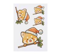 Azeeda 4 x 'Cute Christmas Red Panda' Temporary Tattoos - Water Resistant, Skin-Safe, Non-Toxic Transfers, Mixed Sizes (TO00095132)