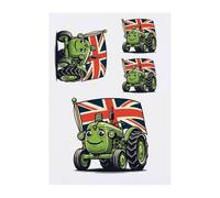 Azeeda 4 x 'Cute Green Tractor' Temporary Tattoos - Water Resistant, Skin-Safe, Non-Toxic Transfers, Mixed Sizes (TO00089486)