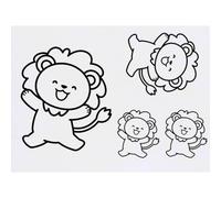 Azeeda 4 x 'Cute Happy Lion Jumping' Temporary Tattoos - Water Resistant, Skin-Safe, Non-Toxic Transfers, Mixed Sizes (TO00094956)