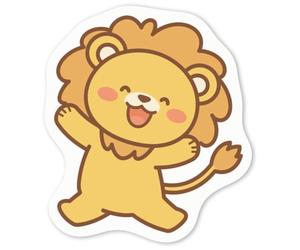 Azeeda 4 x 'Cute Happy Lion Jumping' White Premium Vinyl Decal Stickers - Waterproof, Durable & Easy to Apply - for Car Bumpers, Windows, Bins & More - Small (50mm) (DW00181791)
