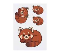 Azeeda 4 x 'Cute Red Panda' Temporary Tattoos - Water Resistant, Skin-Safe, Non-Toxic Transfers, Mixed Sizes (TO00092970)