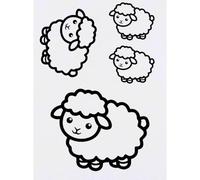 Azeeda 4 x 'Cute Sheep Standing' Temporary Tattoos - Water Resistant, Skin-Safe, Non-Toxic Transfers, Mixed Sizes (TO00098640)