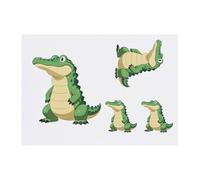 Azeeda 4 x 'Cute Standing Alligator' Temporary Tattoos - Water Resistant, Skin-Safe, Non-Toxic Transfers, Mixed Sizes (TO00096272)