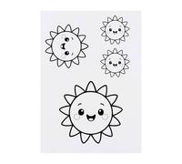 Azeeda 4 x 'Cute Sunshine' Temporary Tattoos - Water Resistant, Skin-Safe, Non-Toxic Transfers, Mixed Sizes (TO00092092)