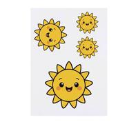 Azeeda 4 x 'Cute Sunshine' Temporary Tattoos - Water Resistant, Skin-Safe, Non-Toxic Transfers, Mixed Sizes (TO00092094)