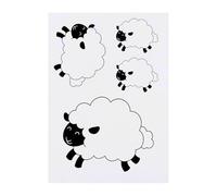 Azeeda 4 x 'Cute Woolly Sheep' Temporary Tattoos - Water Resistant, Skin-Safe, Non-Toxic Transfers, Mixed Sizes (TO00087786)