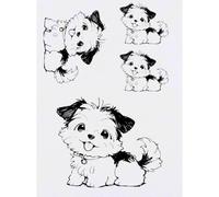Azeeda 4 x 'Cute Yorkshire Terrier Puppy' Temporary Tattoos - Water Resistant, Skin-Safe, Non-Toxic Transfers, Mixed Sizes (TO00092370)