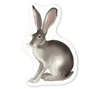 Azeeda 4 x 'Desert Hare' White Premium Vinyl Decal Stickers - Waterproof, Durable & Easy to Apply - Ideal for Car Bumpers, Windows, Bins and More - Small (50mm) (DW00129740)