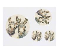 Azeeda 4 x 'Donkey Couple' Temporary Tattoos - Water Resistant, Skin-Safe, Non-Toxic Transfers, Mixed Sizes (TO00106006)