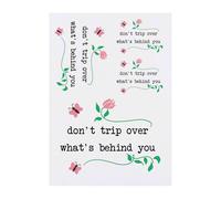 Azeeda 4 x 'Don't Trip Over What's Behind You' Temporary Tattoos - Water Resistant, Skin-Safe, Non-Toxic Transfers, Mixed Sizes (TO00091928)