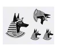 Azeeda 4 x 'Egyptian God Anubis' Temporary Tattoos - Water Resistant, Skin-Safe, Non-Toxic Transfers, Mixed Sizes (TO00103222)