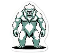 Azeeda 4 x 'Elusive Yeti' White Premium Vinyl Decal Stickers - Waterproof, Durable & Easy to Apply - Ideal for Car Bumpers, Windows, Bins and More - Small (50mm) (DW00125500)