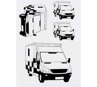 Azeeda 4 x 'Emergency Ambulance' Temporary Tattoos - Water Resistant, Skin-Safe, Non-Toxic Transfers, Mixed Sizes (TO00089366)
