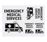 Azeeda 4 x 'Emergency Medical Services' Temporary Tattoos - Water Resistant, Skin-Safe, Non-Toxic Transfers, Mixed Sizes (TO00090534)