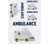 Azeeda 4 x 'Emergency Service Ambulance' Temporary Tattoos - Water Resistant, Skin-Safe, Non-Toxic Transfers, Mixed Sizes (TO00090254)