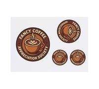 Azeeda 4 x 'Fancy Coffee Appreciation Society' Temporary Tattoos - Water Resistant, Skin-Safe, Non-Toxic Transfers, Mixed Sizes (TO00090508)