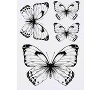 Azeeda 4 x 'Fine Line Butterfly' Temporary Tattoos (TO00107044)