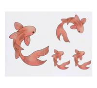 Azeeda 4 x 'Floating Red Fish' Temporary Tattoos - Water Resistant, Skin-Safe, Non-Toxic Transfers, Mixed Sizes (TO00093710)
