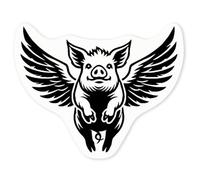 Azeeda 4 x 'Flying Pig' Clear Premium Vinyl Decal Stickers - Waterproof, Durable & Easy to Apply - for Car Bumpers, Windows, Bins & More - Small (50mm) (DC00141388)